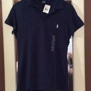 NWT Ralph Lauren blue short sleeved polo shirt L